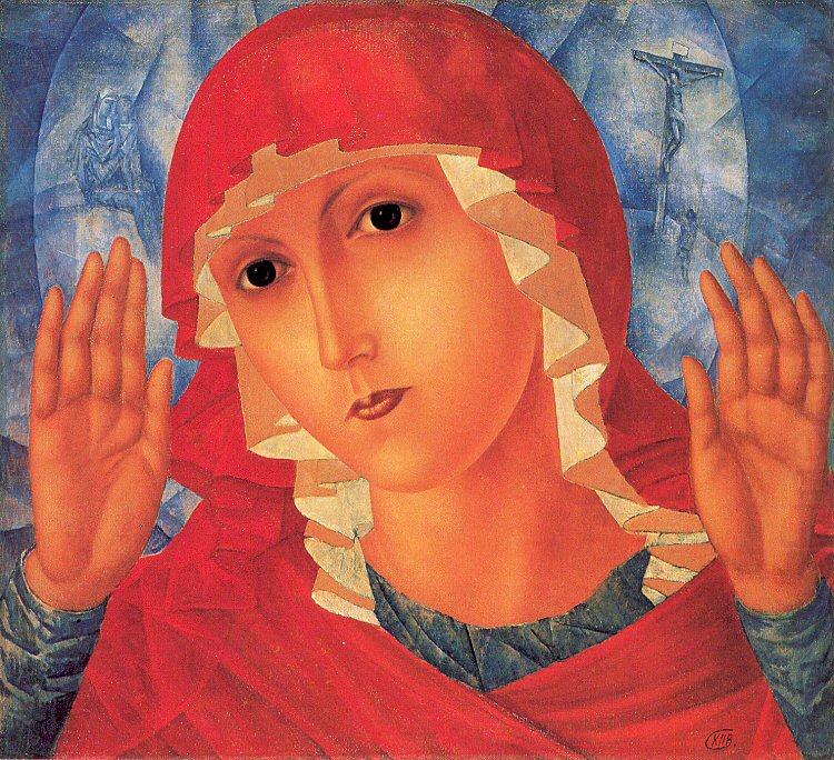 Our Lady- Tenderness of Cruel Hearts, Petrov-Vodkin, Kozma